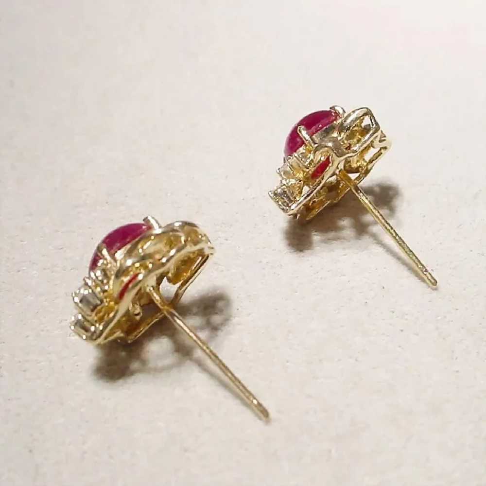 Beautiful Ruby Diamond Earrings 14K - image 6