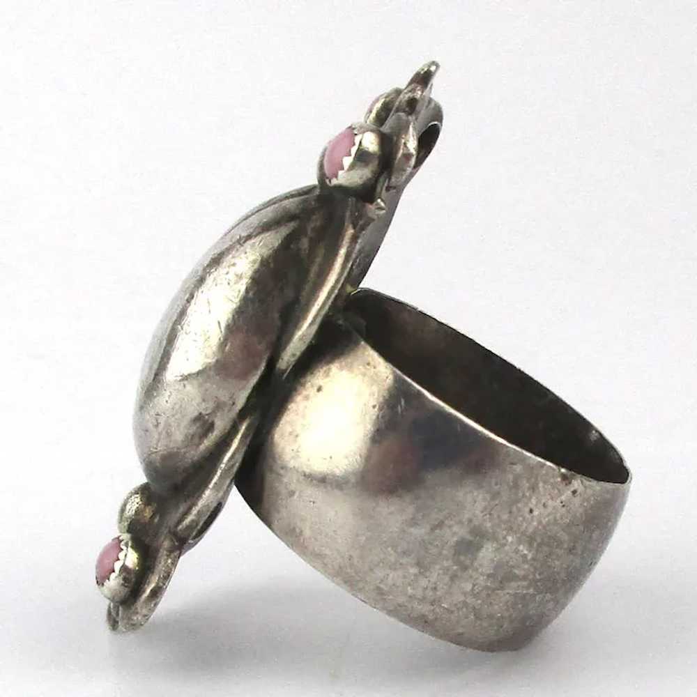 Modernist Stylized Sterling Silver BUG Ring Studi… - image 6