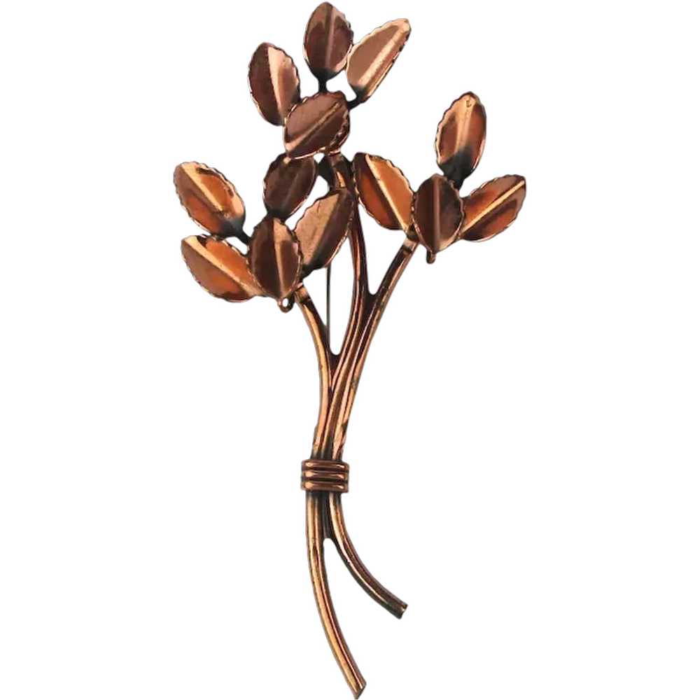 Modernist Renoir Copper Flower Pin Brooch - image 1