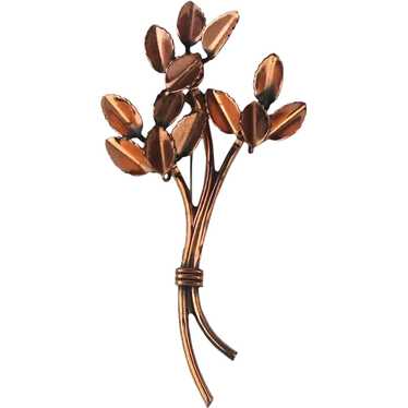 Modernist Renoir Copper Flower Pin Brooch - image 1