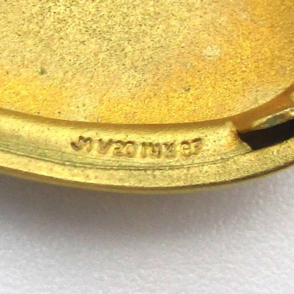 Vintage Etched Gold-Filled Heart Locket Necklace … - image 7