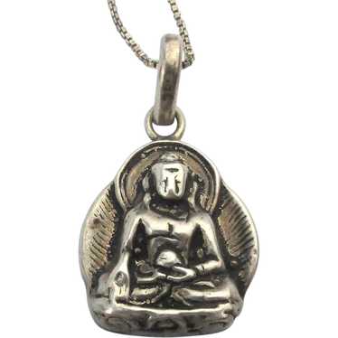 Sterling Silver Buddha Pendant Necklace