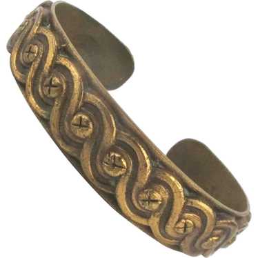 Old Heavy Bronze Cuff Bracelet for a Hulk, a Hunk,