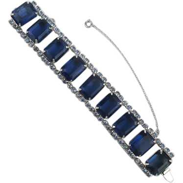 Vintage Big Blue Rhinestone Bracelet