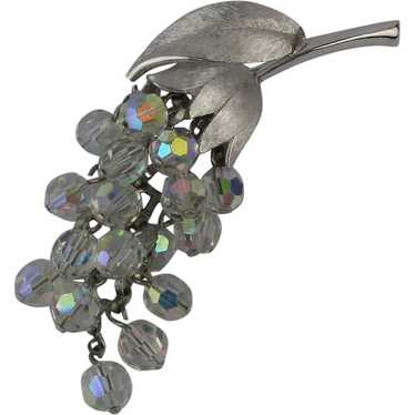 Bunch of Austrian Crystal Grapes Pin Brooch Auror… - image 1