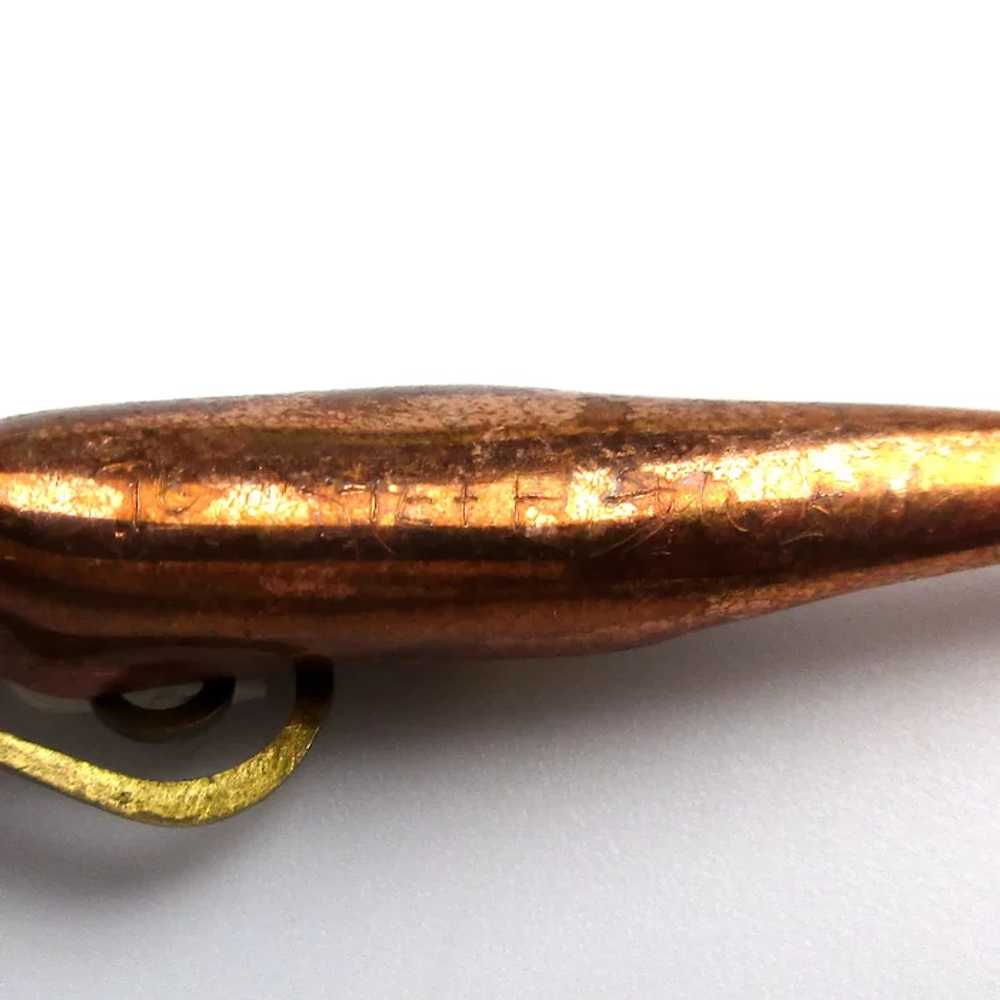 Modernist Dangle Earrings Glass Peas in a Copper … - image 5