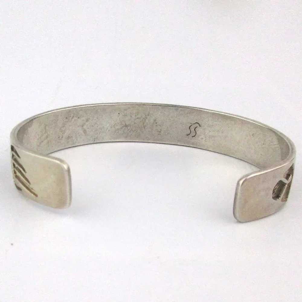 Vintage HOPI Sterling Silver Bear Claw Cuff Brace… - image 5