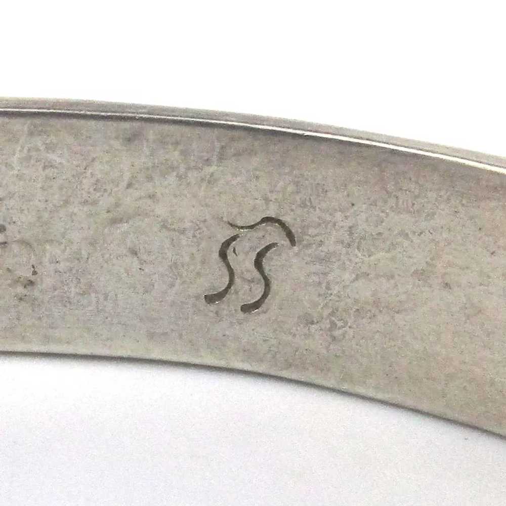 Vintage HOPI Sterling Silver Bear Claw Cuff Brace… - image 6