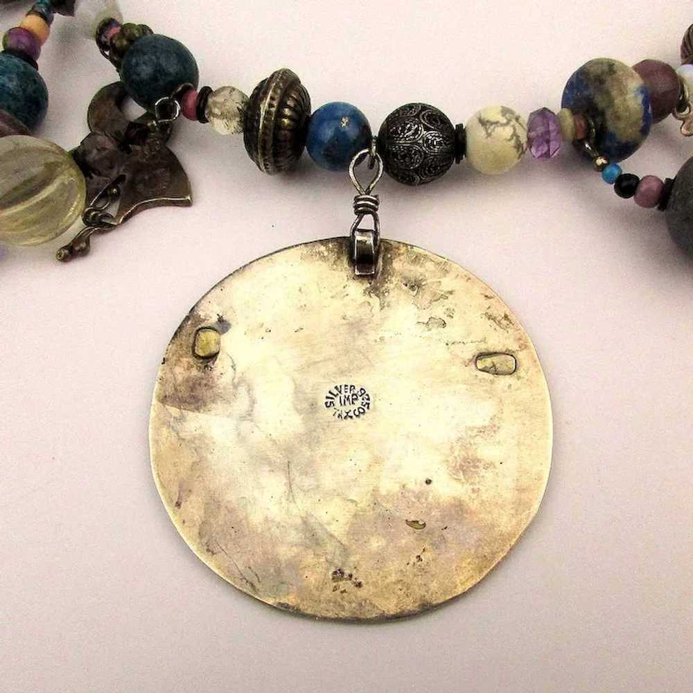 Sterling Silver Multi Cultural Charm Necklace Mex… - image 7