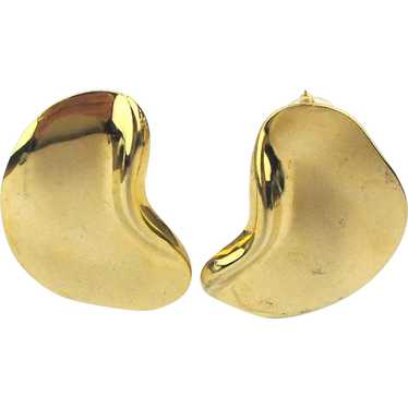 Sleek Modernist Golden Ear Earrings