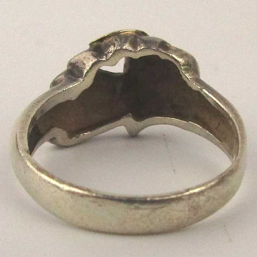 Mixed Metals Sterling Silver 18K Gold Ladies Ring - image 3