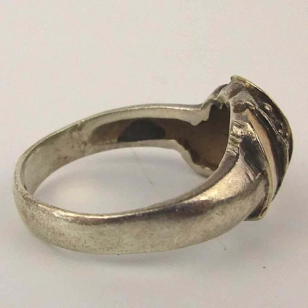 Mixed Metals Sterling Silver 18K Gold Ladies Ring - image 4