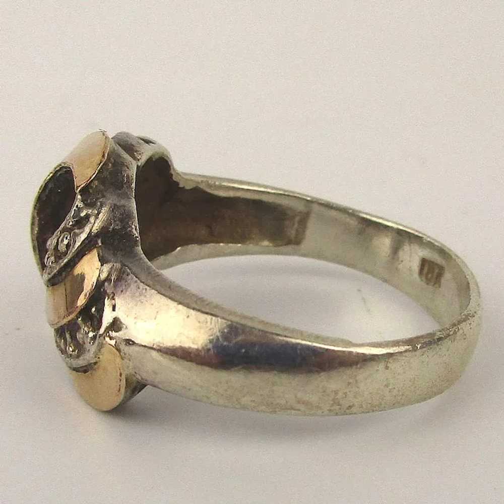 Mixed Metals Sterling Silver 18K Gold Ladies Ring - image 5
