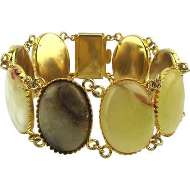 Big Genuine Agate Stone Link Bracelet