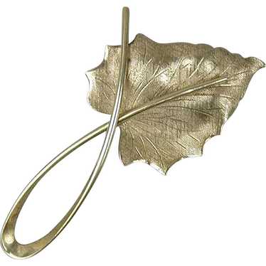 Modernist BEAU Sterling Silver Leaf Pin