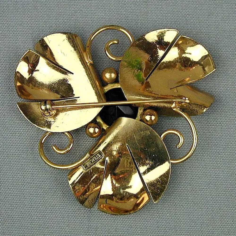 Vintage Gold Vermeil on Sterling Silver Flower Pi… - image 3