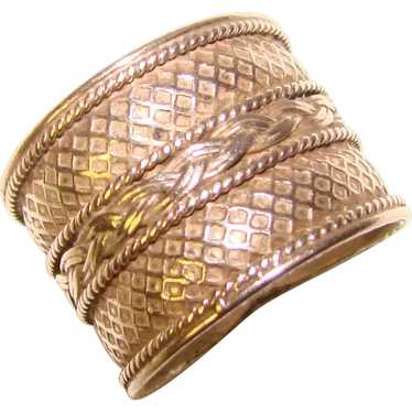 Gorgeous STERLING Wide Patterned Band RING - image 1