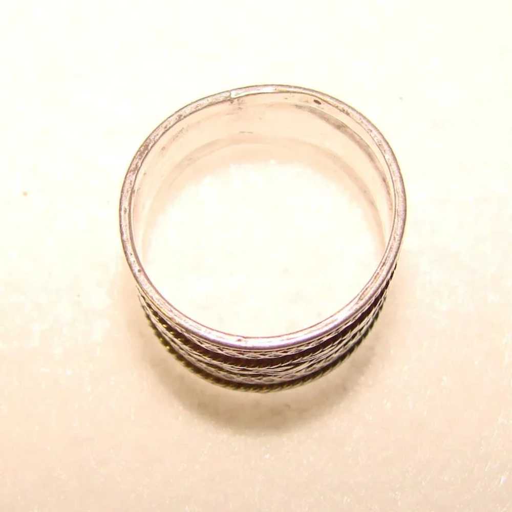 Gorgeous STERLING Wide Patterned Band RING - image 3