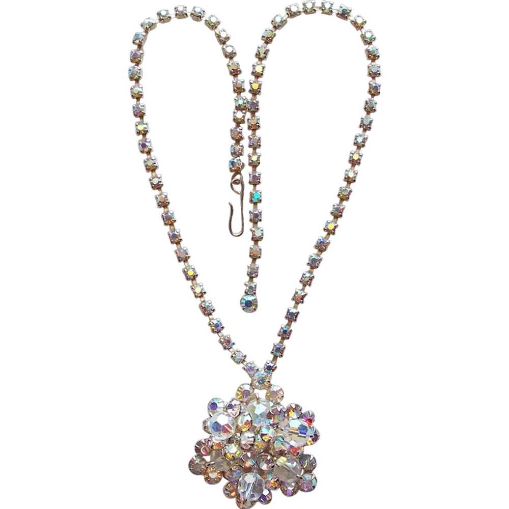 Gorgeous AURORA RHINESTONE Vintage Necklace - image 1