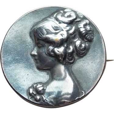 Antique Lady Profile Brooch