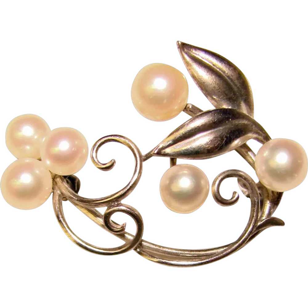 Gorgeous Sterling & Akoya Cultured Pearl Vintage … - image 1