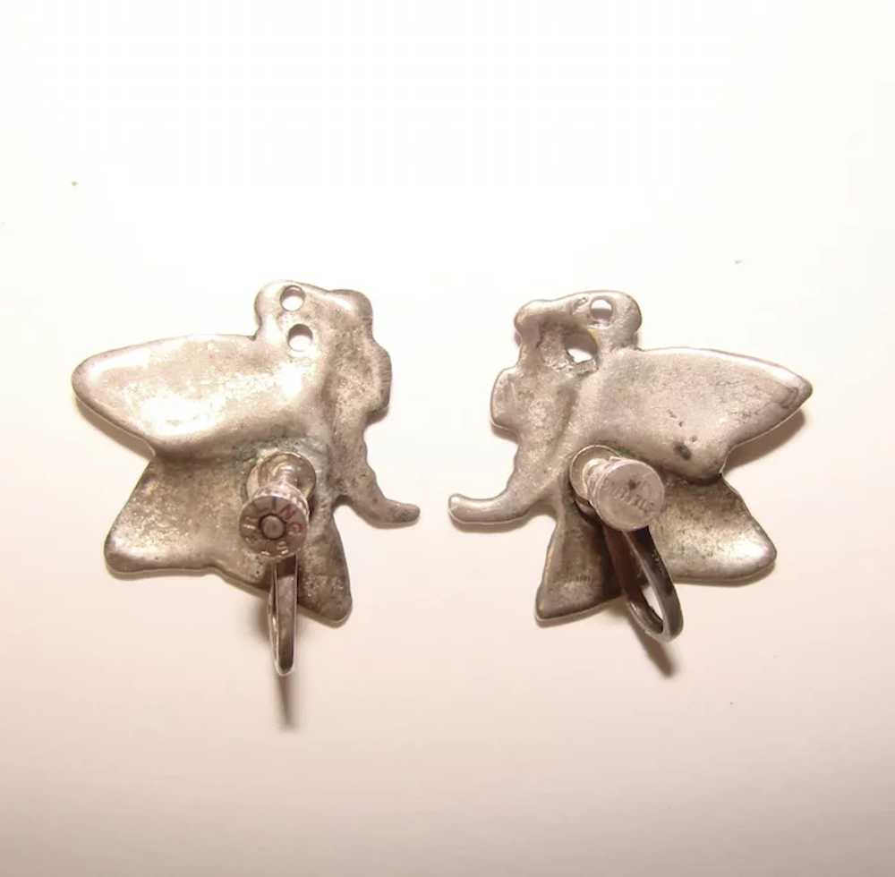 Gorgeous Sterling Butterfly Vintage Earrings - Sc… - image 3