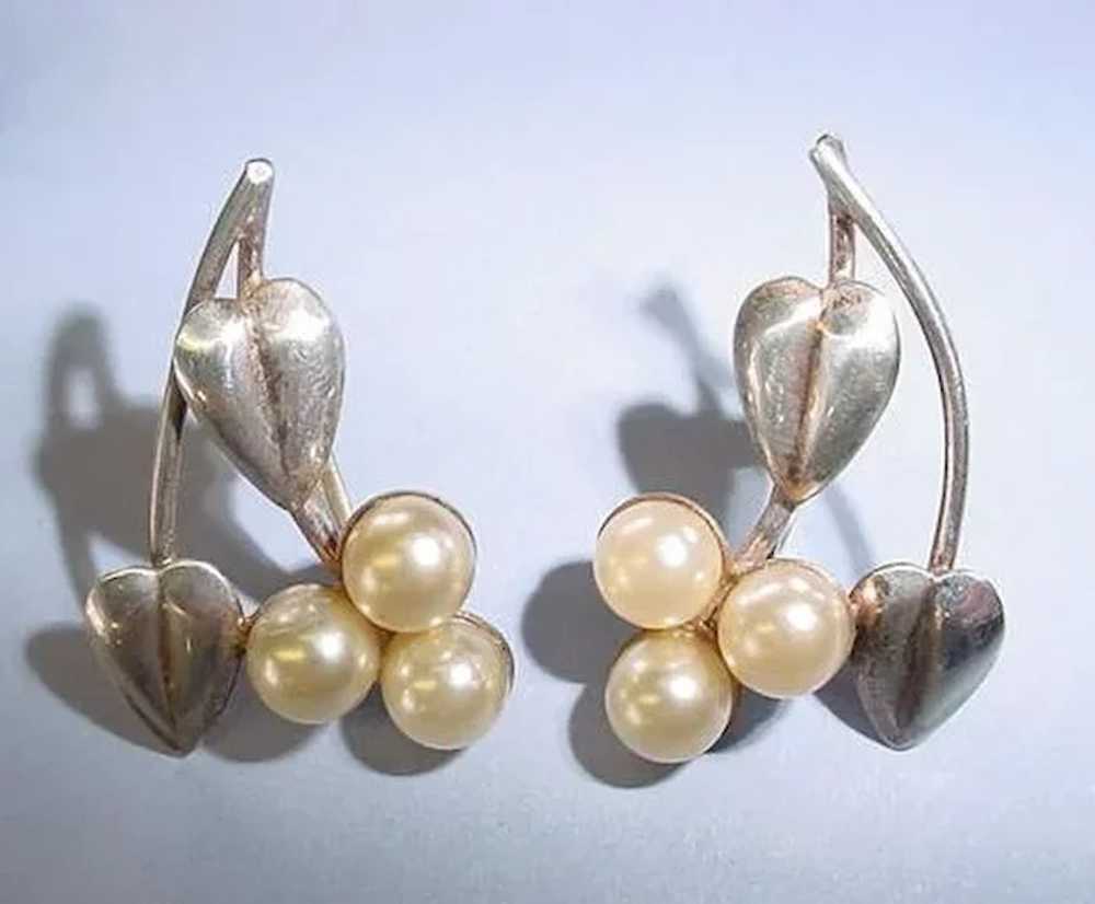 VINTAGE Art Deco Sterling Brooch and Earrings Ste… - image 3