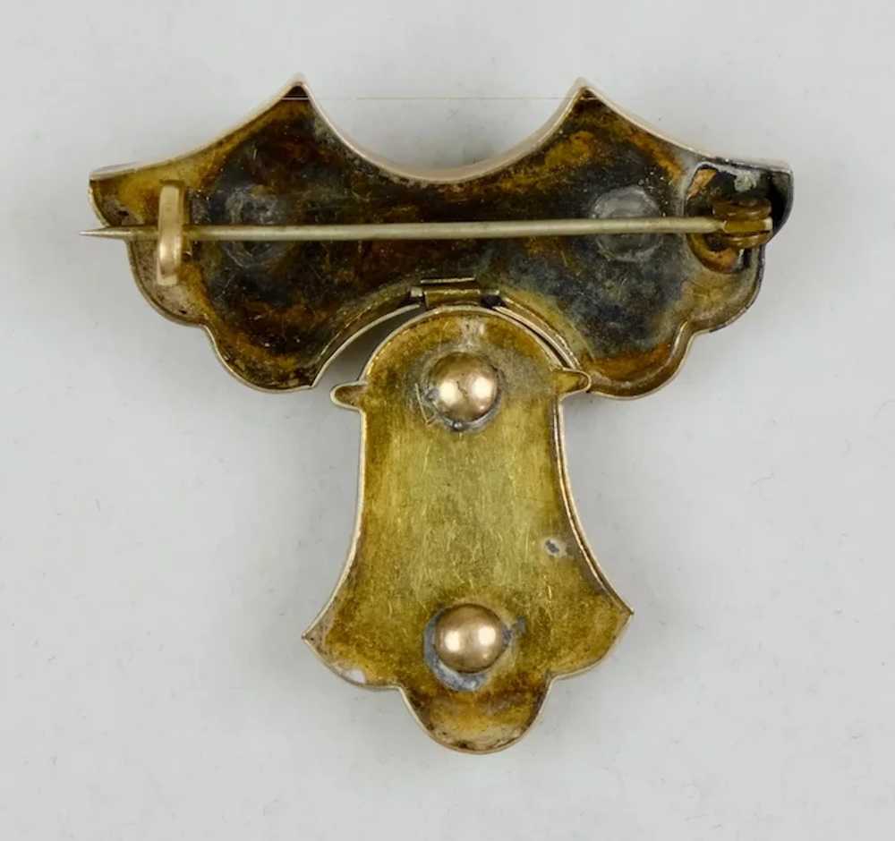 Victorian Gold Amethyst Pearl Brooch Pin - image 5