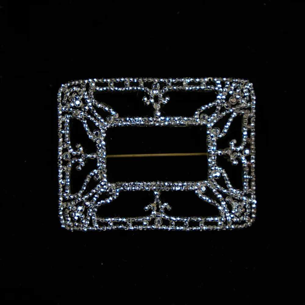 Rare Dazzling Large 19th C Cut Steel Brooch - image 2