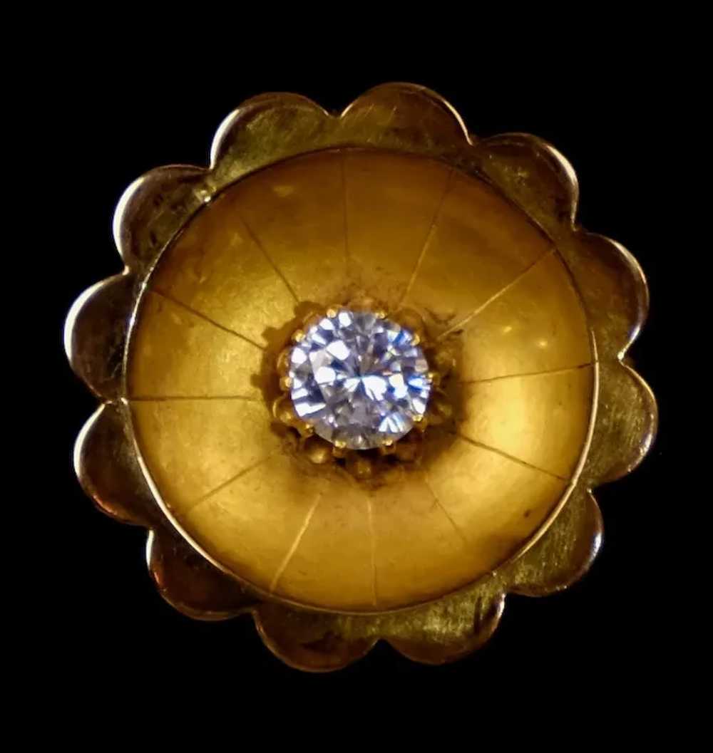 Enchanting Victorian 9ct Gold Paste Pin - image 2