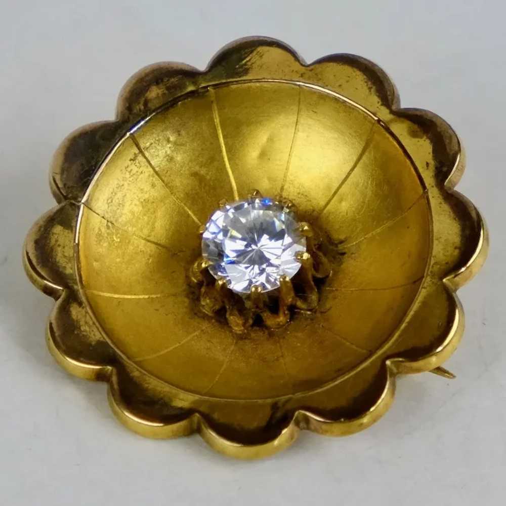 Enchanting Victorian 9ct Gold Paste Pin - image 3