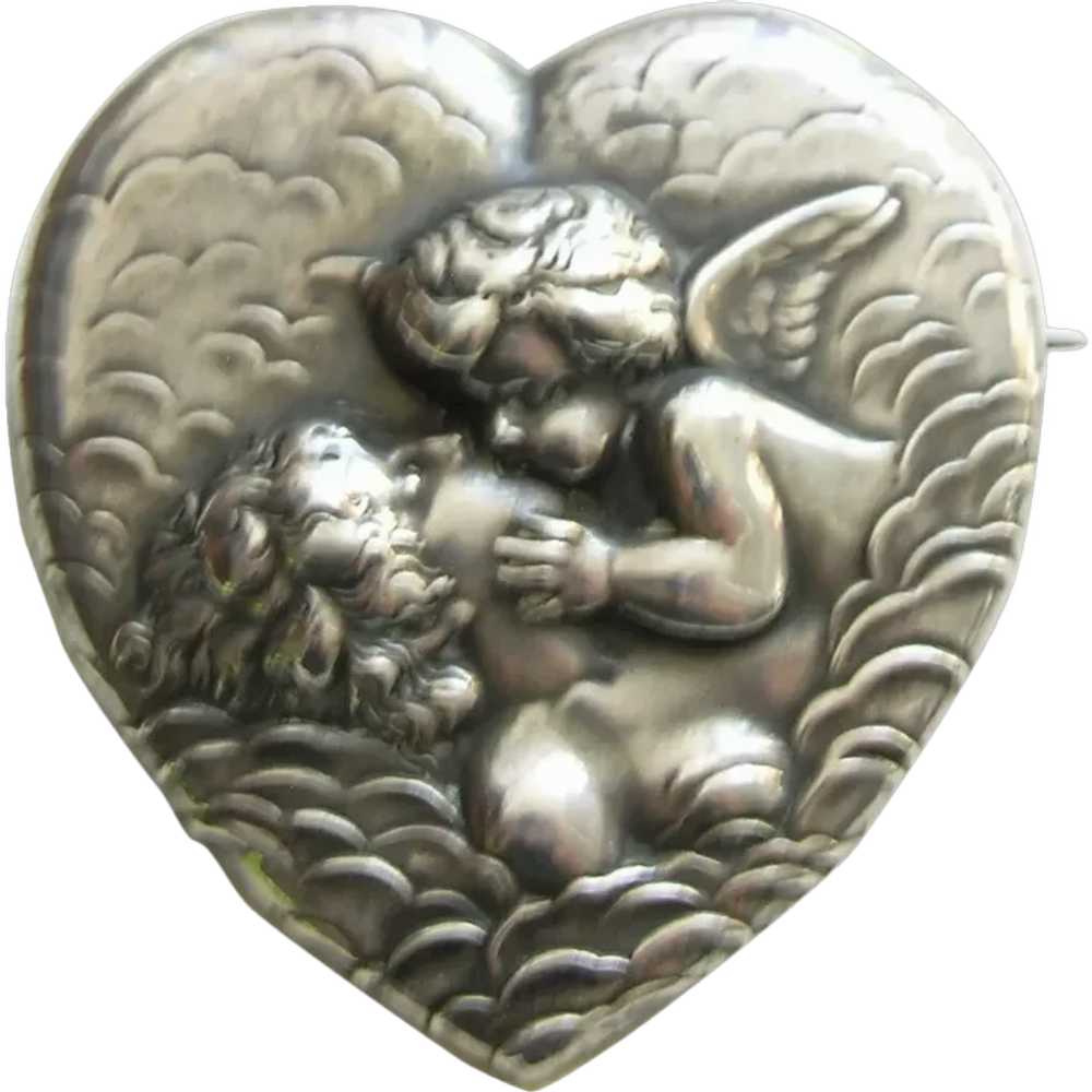 Unger Art Nouveau Love's Dream Sterling Heart Loc… - image 1
