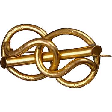Elegant Antique Gold Filled Love Knot Brooch