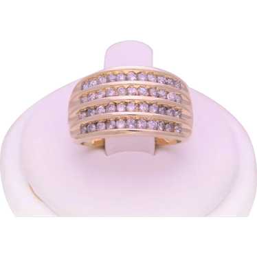 Vintage 10k 4-Tiered Channel Set Natural Diamond C