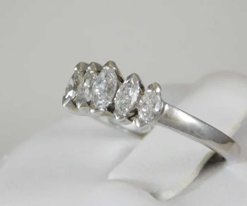 Wedding Band with 5 Marquise Diamonds - image 7