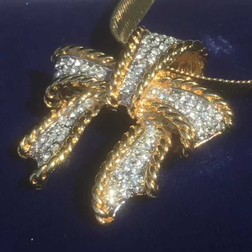 KJL Pave Set Faux Diamond Rhinestones, Braided Go… - image 7