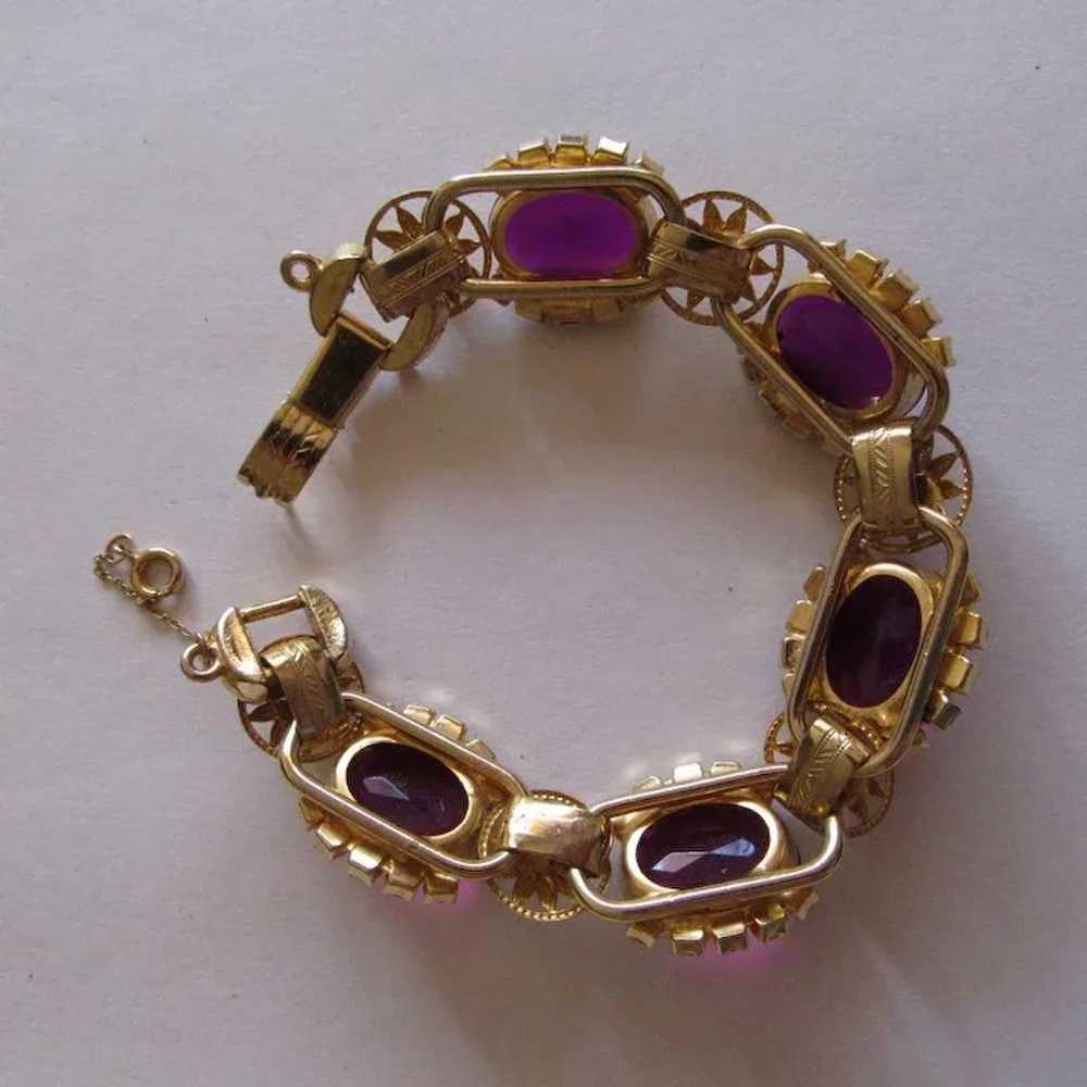 Juliana Purple Crystal & Flower Bracelet - image 4