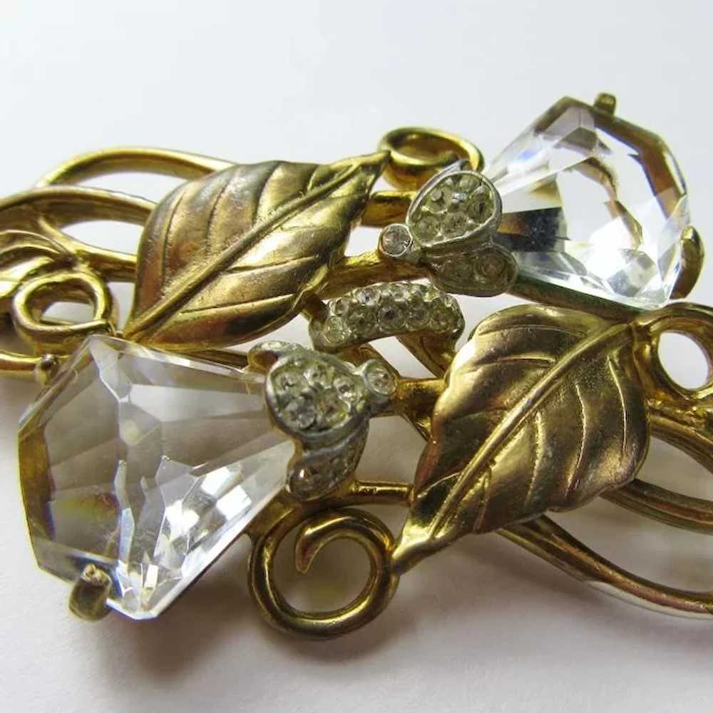 Lovely Art Deco Crystal Brooch - image 2