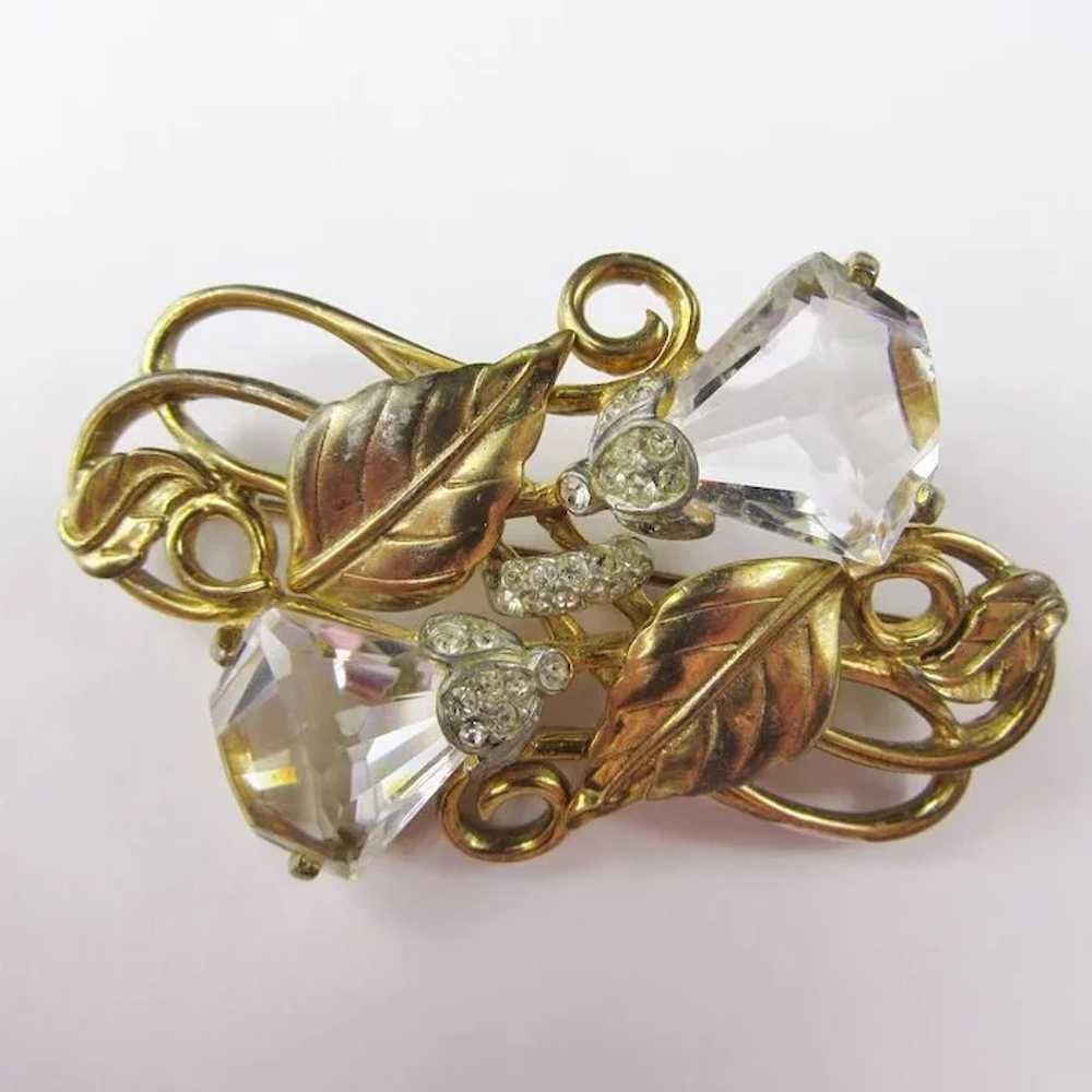 Lovely Art Deco Crystal Brooch - image 5