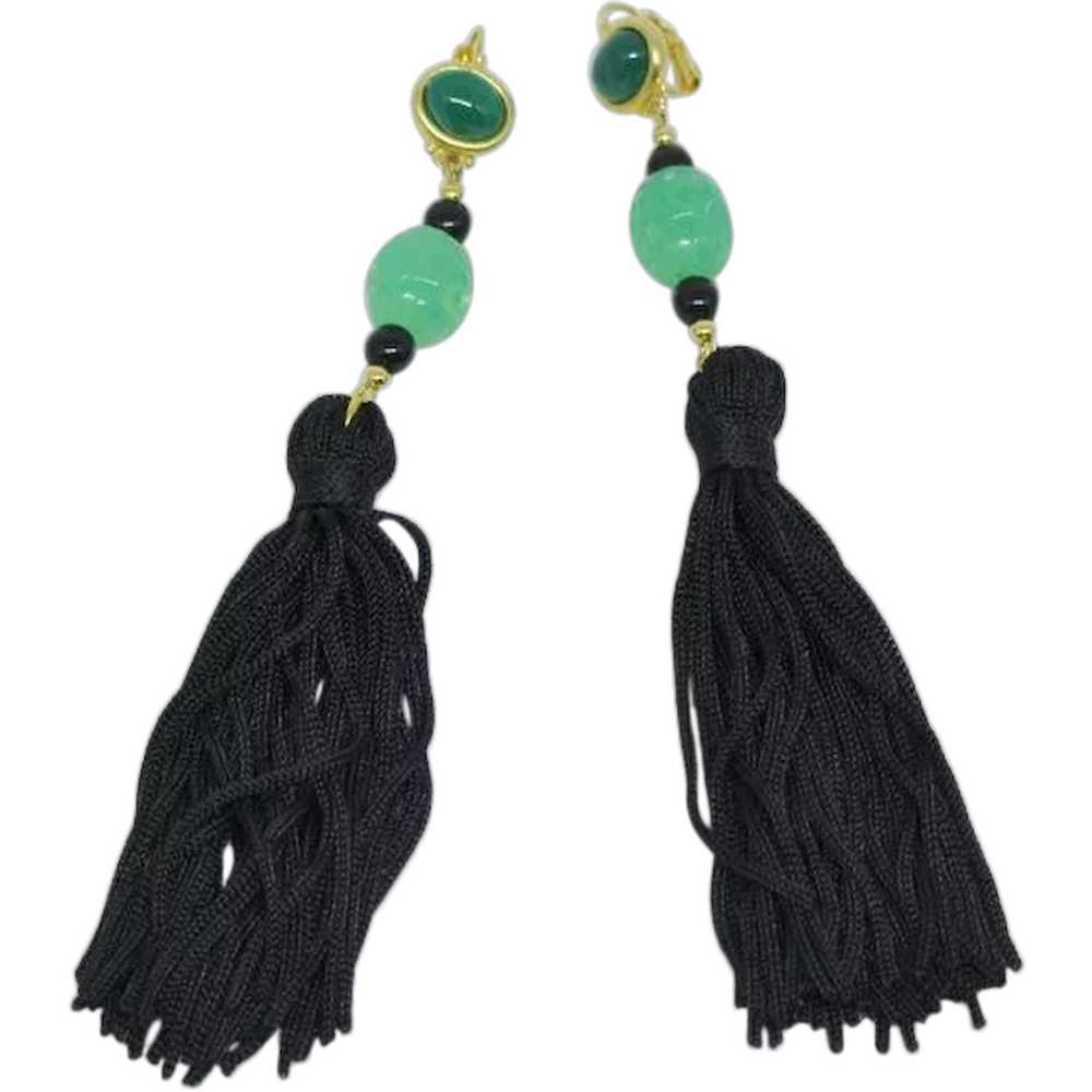 Kenneth Jay Lane Dangle Tassel Earrings - image 1