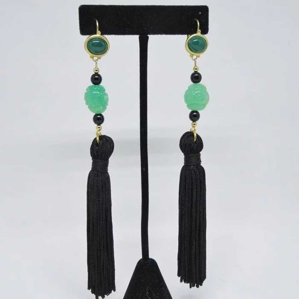 Kenneth Jay Lane Dangle Tassel Earrings - image 2