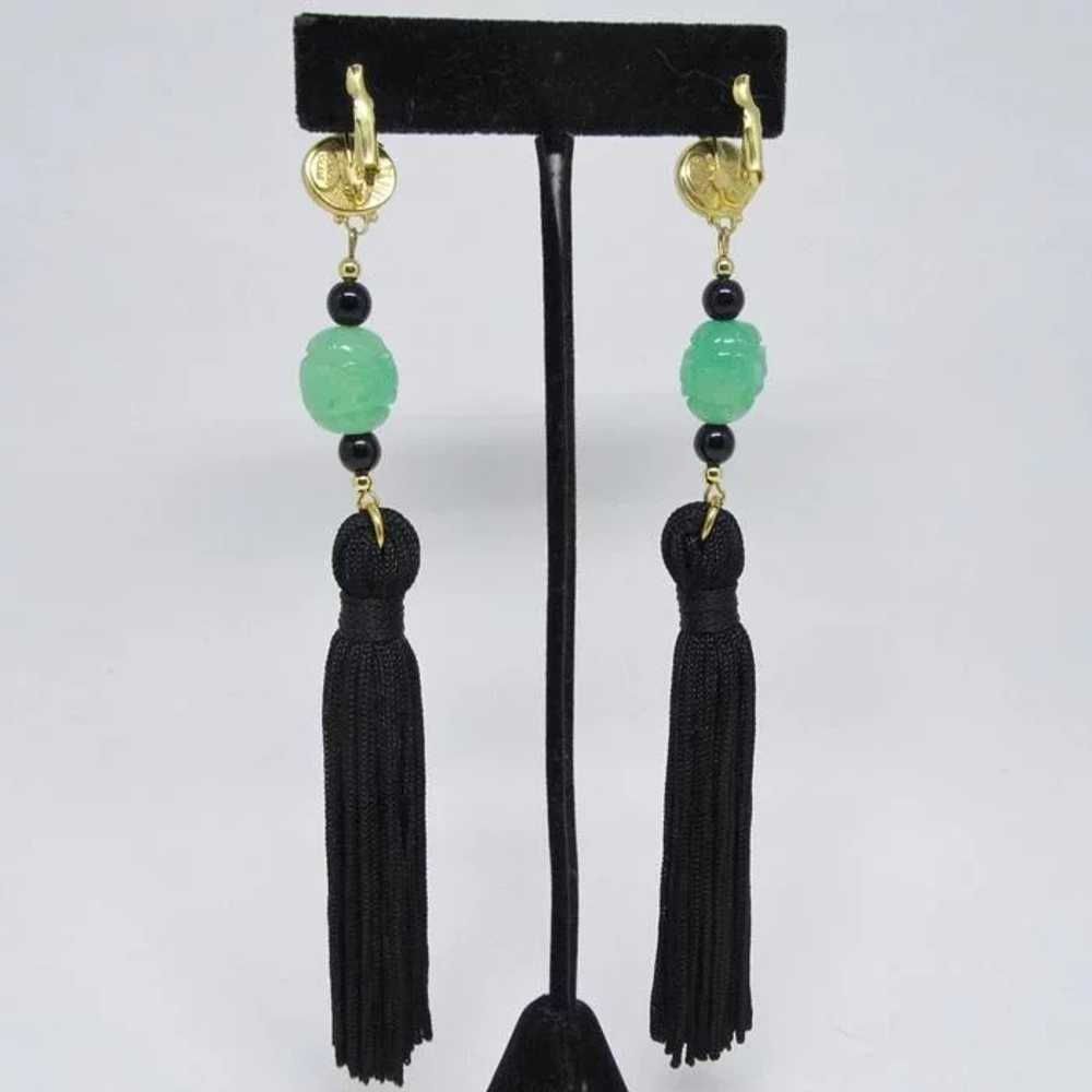 Kenneth Jay Lane Dangle Tassel Earrings - image 3