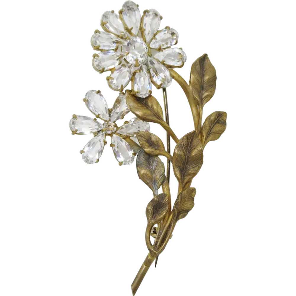 Charming Dimensional Sparkling Flower Pin - image 1