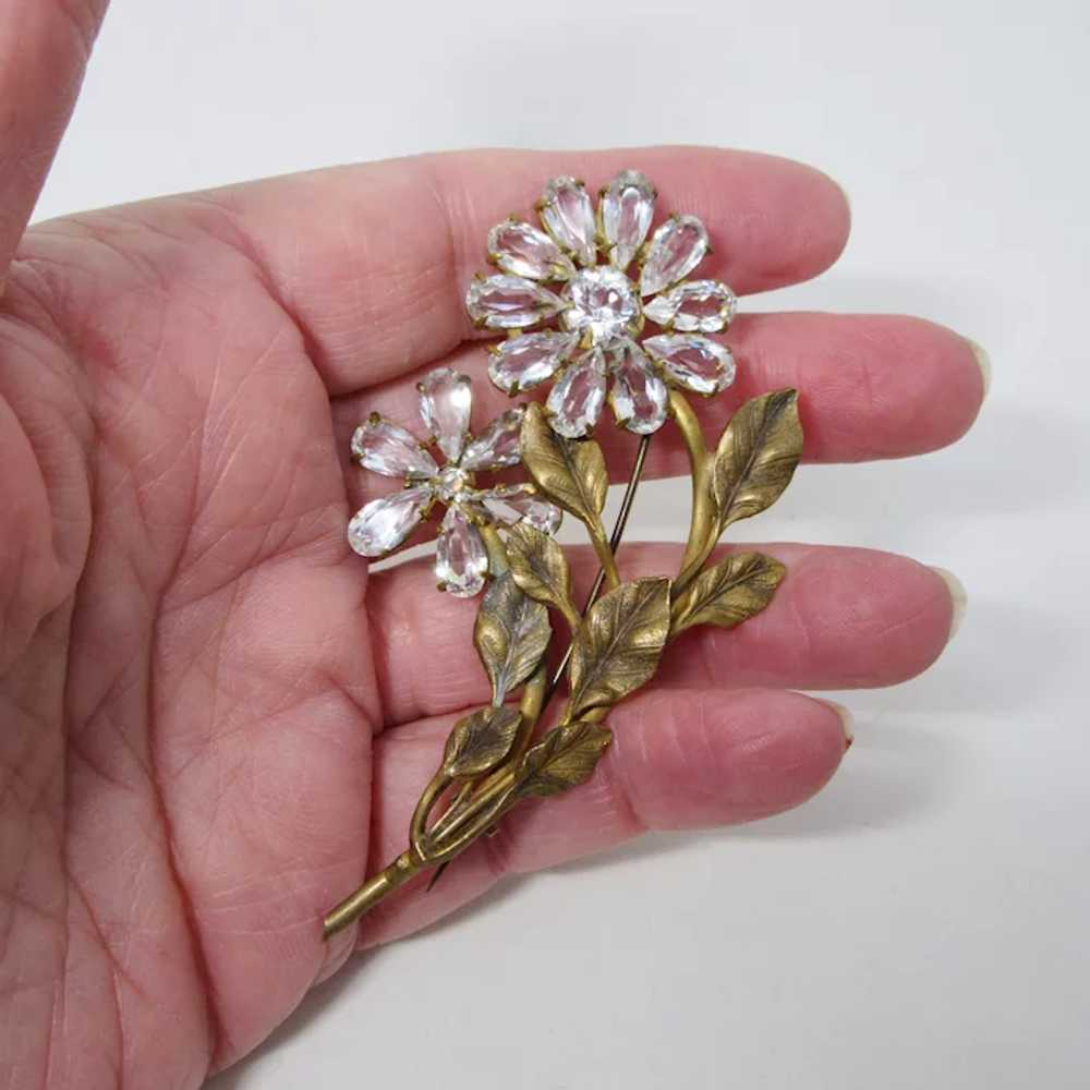Charming Dimensional Sparkling Flower Pin - image 3