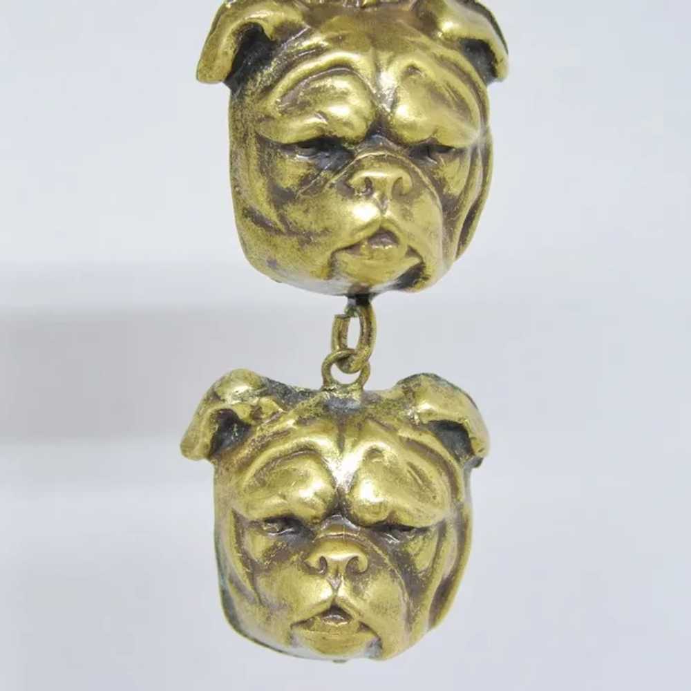 Joseff Whimsical Dangling Bulldog Earrings - image 2