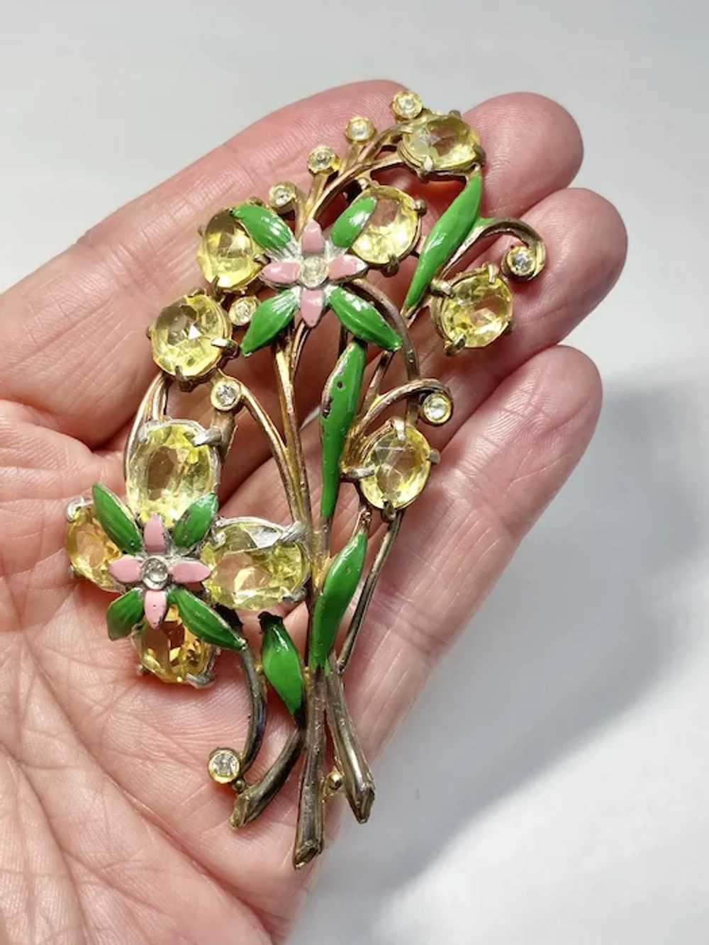 Selling Antique brooch Flower Large 1940s