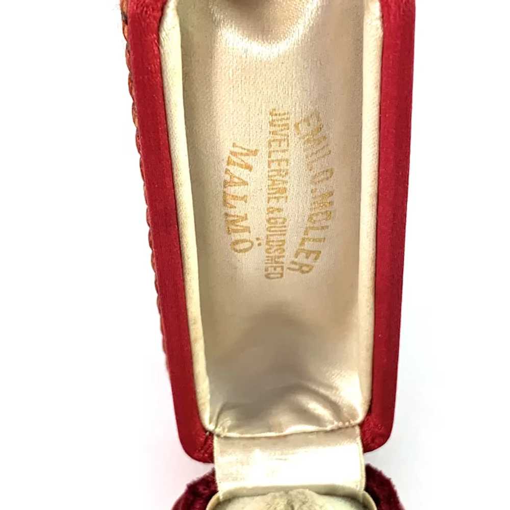 E Möller, Sweden c year 1910 Antique 18k Gold Pea… - image 2