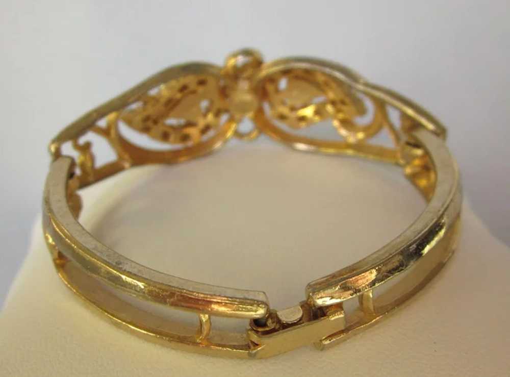 Gorgeous Mid-20th Century Goldtone Bracelet With … - image 5