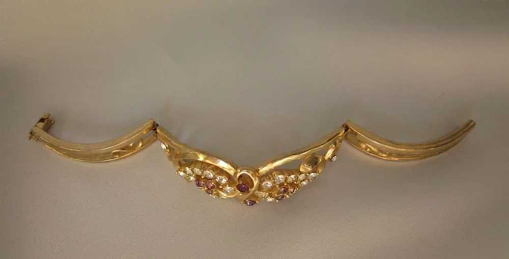 Gorgeous Mid-20th Century Goldtone Bracelet With … - image 6