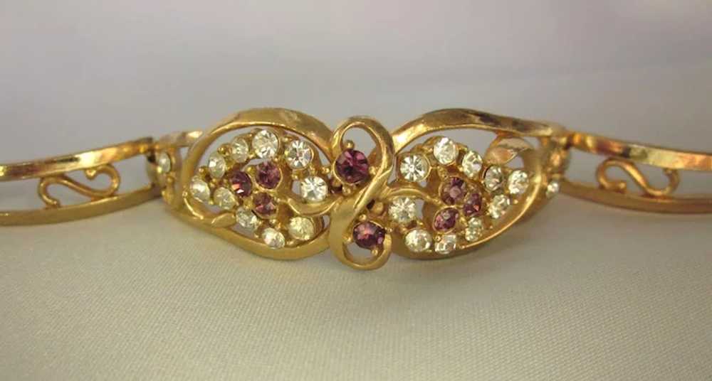 Gorgeous Mid-20th Century Goldtone Bracelet With … - image 7